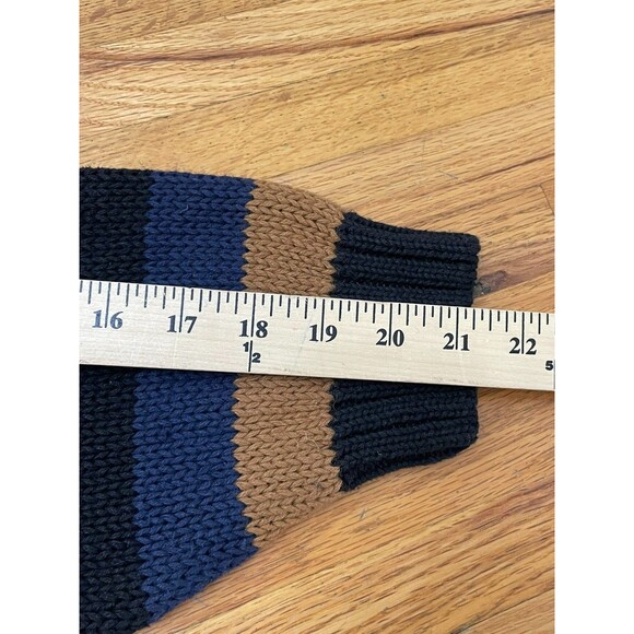 Duplex Men's L Black Sweater Ramie Pullover Cable-Knit Cosby 80s Y2K Vintage Dad - Picture 6 of 9